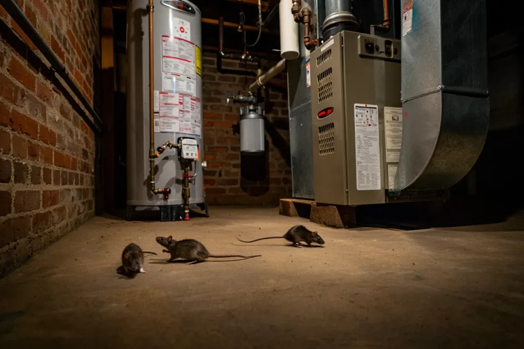 szczury grasujace w piwnicy